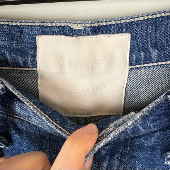 Mother High Waisted Rider Skimp Jeans Cowboys Don’t Cry Size 29 - Picture 7 of 11